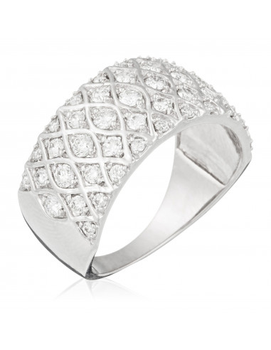 Bague Or Blanc 375/1000 "Love story" D0,75/48
