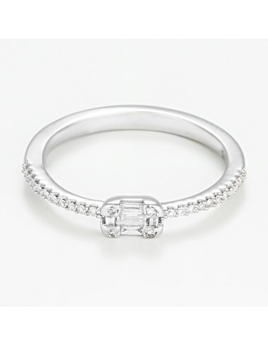 Bague Or Blanc 375/1000 "Solitaire Romina" 0,12ct/31