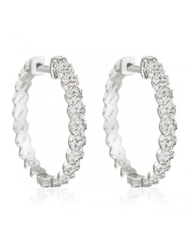 Boucles d'oreilles Or Blanc 375/1000 "Spirales de Diamants" Diamants 0,25ct/82