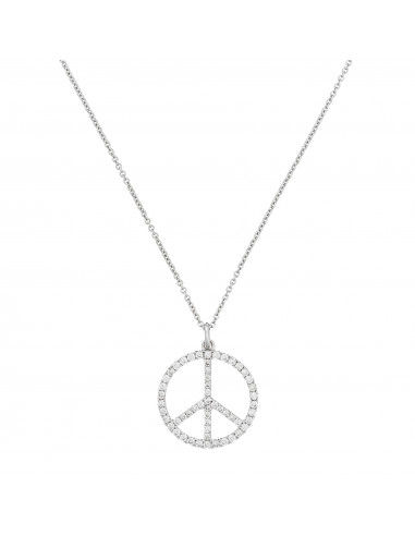 Collier Or Blanc 750/1000 "Shining peace" D0,37/55