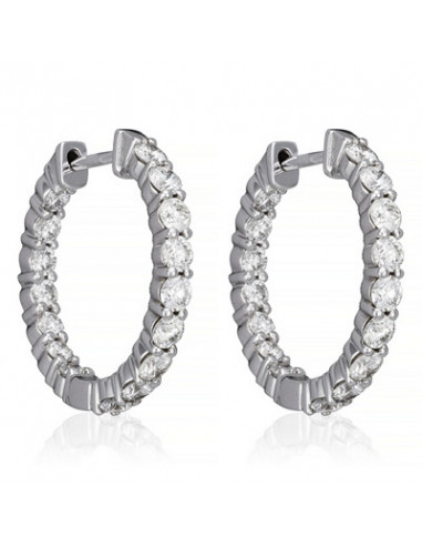 Boucles d'oreilles Or Blanc 750/1000 "Bright diamonds" D1,57/32