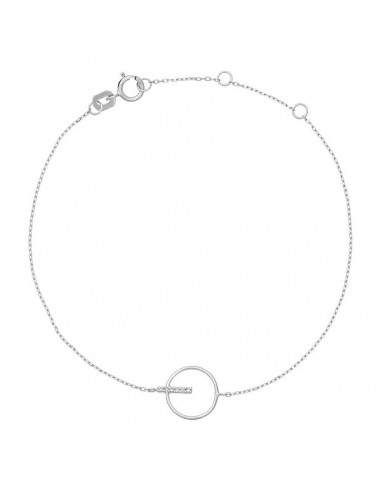 Bracelet Barette encerclée Diamant 0,02ct Or Blanc