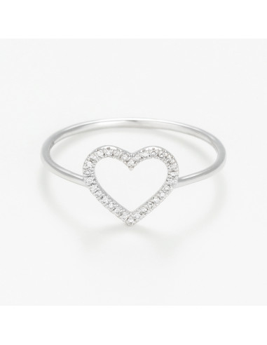 Bague Or Blanc 375/1000 "Amour"