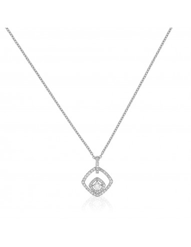 Collier Losange précieux Diamants 0,38ct Or Blanc