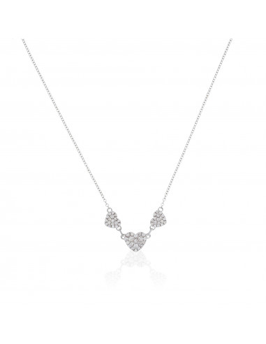 Collier Heart trilogy Diamants 0,40ct Or Blanc