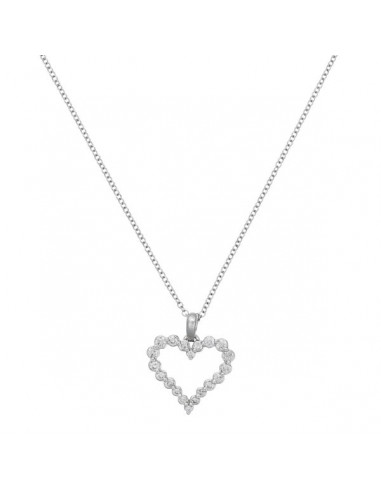 Collier Beating heart Diamants 0,5ct Or Blanc