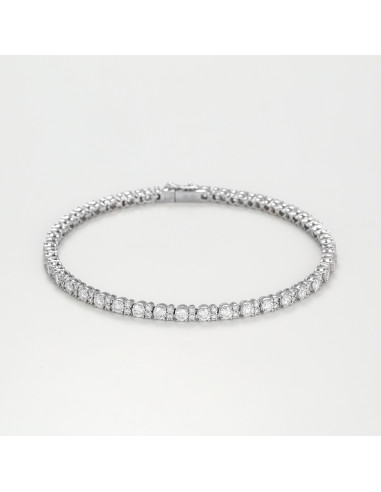 Bracelet Or Blanc 750/1000 "Rive Diamants"  D4,24ct/123