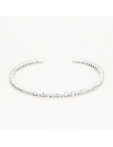Bracelet Or Blanc 375/1000 "Classic Bangle" Diamants 1ct/37