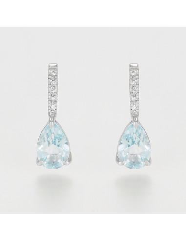 Boucles d'Oreilles "Larmes de Topaze" Diamants 0,05ct/10 Topaze 2,85ct/2