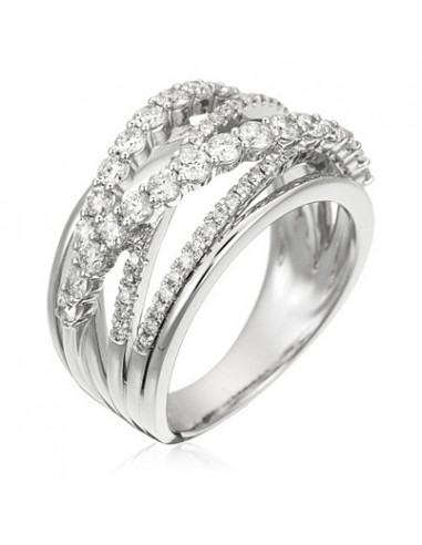 Bague "Mary" Or Blanc 750/1000 Diamant 1,09ct/63 Or Blanc 750/1000