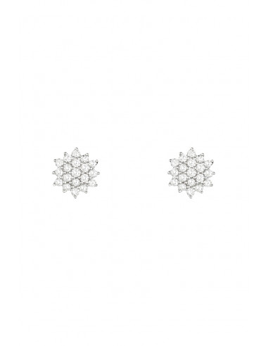 Boucles d'oreilles Or Blanc 375/1000  "Eclats"Diamants 0,20ct/38