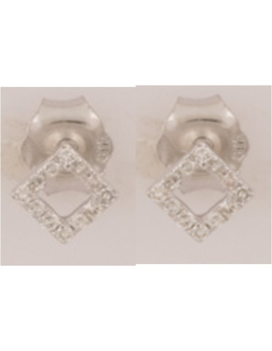 Boucles d'oreilles Or Blanc 375/1000 , Diamants 0,08/24