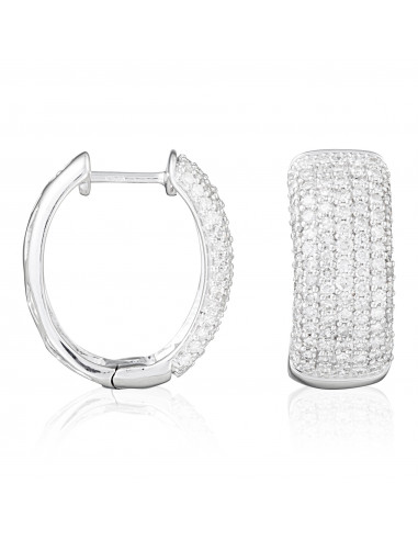 Boucles d'oreilles Or Blanc 375/1000  "Carat pavé"Diamant 1,00/210