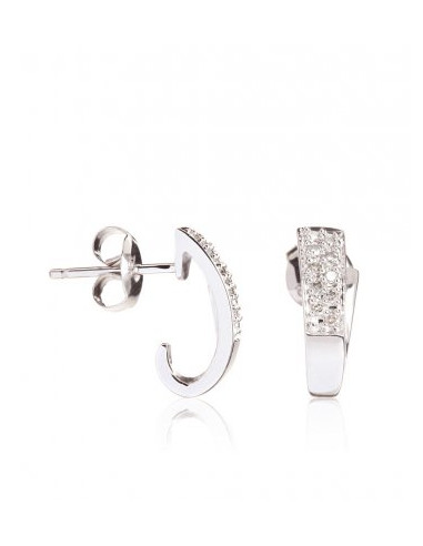 Boucles d'oreilles Or Blanc 750/1000 "Désirs Diamant "Diamant 0,11ct/12