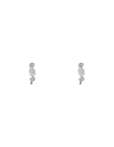 Boucles d'oreilles Or Blanc 375/1000  "Zohra"Diamants: 0,21/42