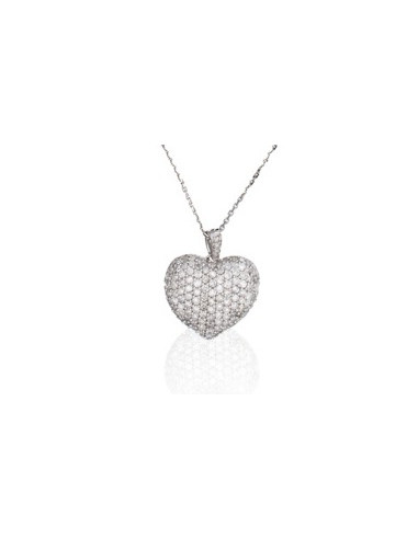 Pendentif Or Blanc 375/1000  "Love"Diamant: 1ct/118
