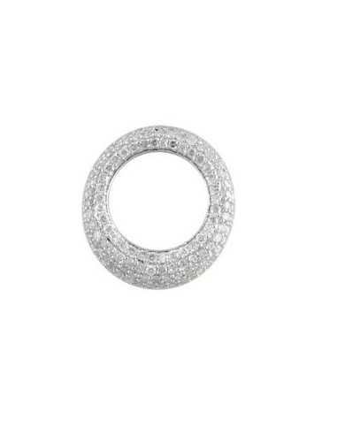 Pendentif Or Blanc 375/1000  "Cercle Lumineux"Diamants: 1ct/132