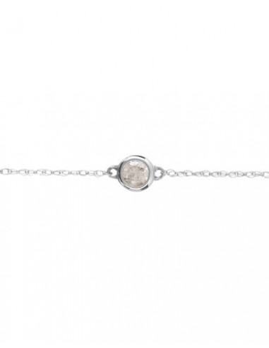Bracelet Or Blanc 750/1000  "Mimi Brillant pm"Diamants: 0,10ct/1