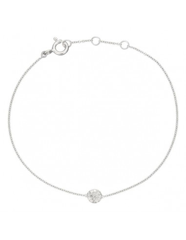 Bracelet Or Blanc 375/1000  "Boule magic"Diamants: 0,07ct/19