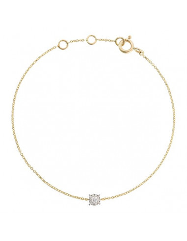 Bracelet Or Jaune 375/1000  "L"essentiel"Diamants:0,08ct/11