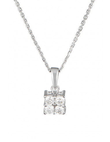 Pendentif Or Blanc 375/1000 "Ma Princesse" Diamant :0,25ct/5