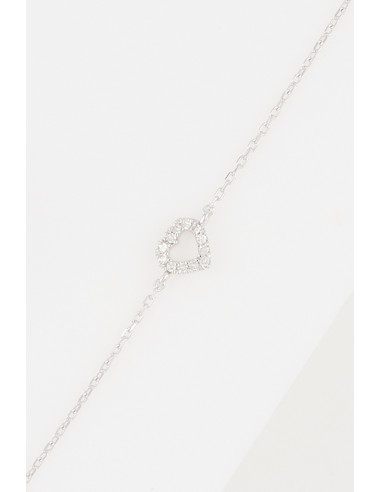 Bracelet Or Blanc 375/1000 "Lovia"Diamant 0,05/12