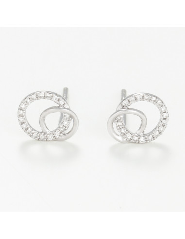 Boucles d'oreilles Or Blanc 375/1000 "Thelma" Diamant 0,11/36