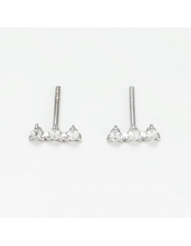 Boucles d'oreilles Or Blanc 375/1000 "Vivienne" Diamant 0,105/6