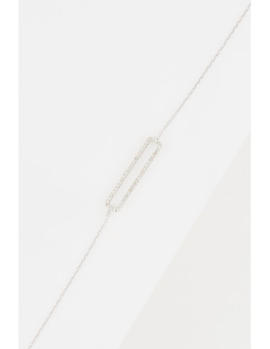 Bracelet Or Blanc 375/1000 "Ava"Diamant 0,14/46