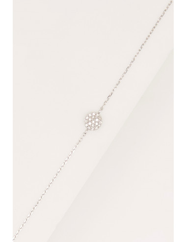 Bracelet Or Blanc 375/1000 "Fanny" Diamant 0,06/19