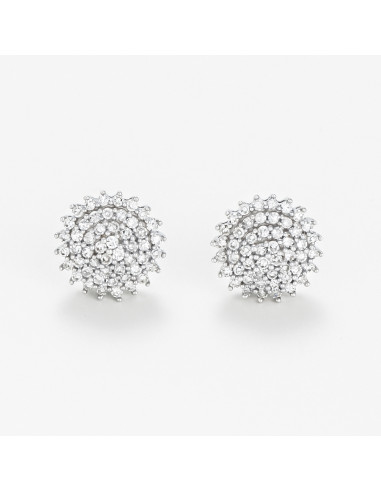 Boucles d'oreilles Or Blanc 375/1000 "Shou" Diamant 0,25/100