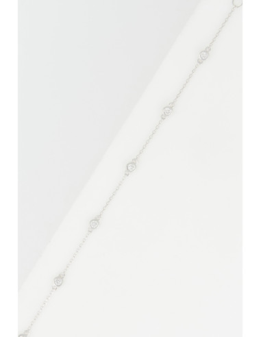 Bracelet Or Blanc 375/1000 "Serket" Diamant 0,20/7