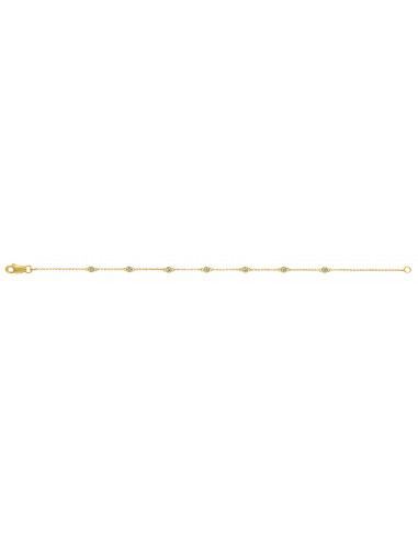 Bracelet Or Jaune 375/1000 "Serket" Diamant 0,20/7