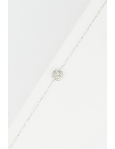 Bracelet Or Blanc 375/1000 "Anoukis" Diamant 0,10/29