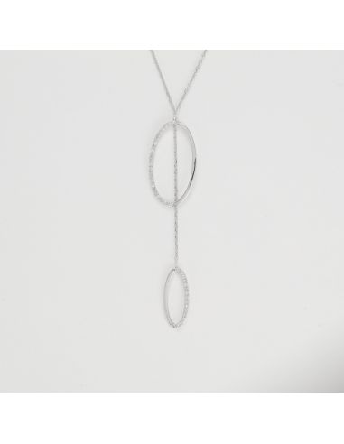 Collier "Laurane" D0,115ct/37 Or Blanc 375/1000