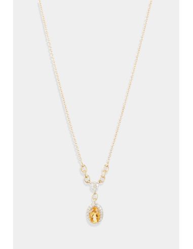 Collier "Assirala" D0,08ct/25 C0,38ct/1 Or Jaune 375/1000